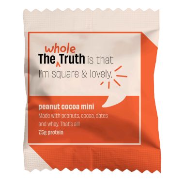 The Whole Truth: Protein Bar Minis - Peanut Cocoa - Pack of 8 - 8 x 27g - No Added Sugar - All Natural