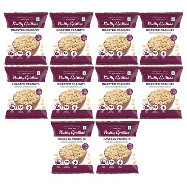 Nutty Gritties: Roasted Salted Peanuts with Himalayan Pink Salt- (Pack of 10 - 40g each ) - 400g