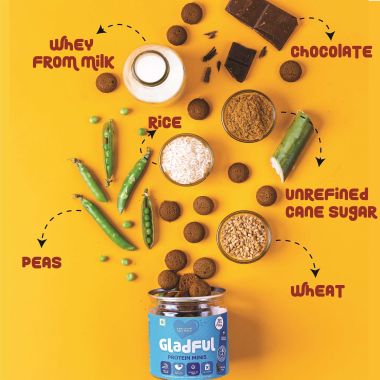 Gladful: Chocolatey Protein mini cookies for kids and families Cookies - 150 gm (Pack of 3)