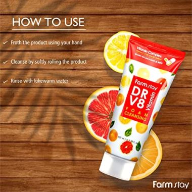 Farmstay: Dr-V8 Vitamin Foam Cleansing - 100ml