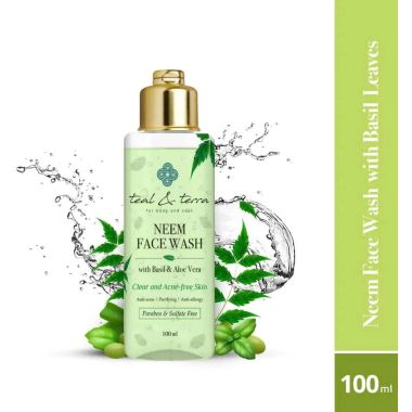 Teal and Terra: Neem Face Wash With Basil & Aloe Vera - 100ml