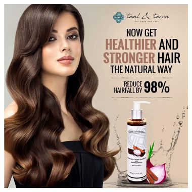 Teal and Terra: Onion Oil & Rose Shampoo With Sandalwood For Hair-Fall Control, Hair Regrowth & Dandruff Control - 200ml