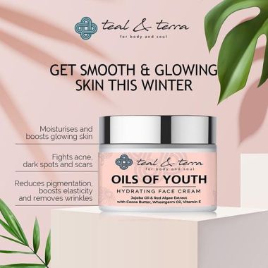 Teal and Terra: Hydrating Face Cream With Argan Oil & Cocoa Butter - 50gm