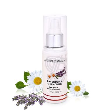 Teal and Terra: Mattifying Sunscreen SPF 50+ With Lavender Oil  Chamomile Extract Shea Butter Kokum Butter And Vitamin E - 100ml