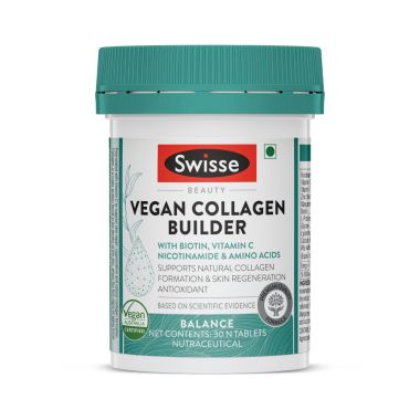 Swisse: Vegan Collagen Builder with Biotin & Vitamin C supports natural collagen formation- 30 tablets