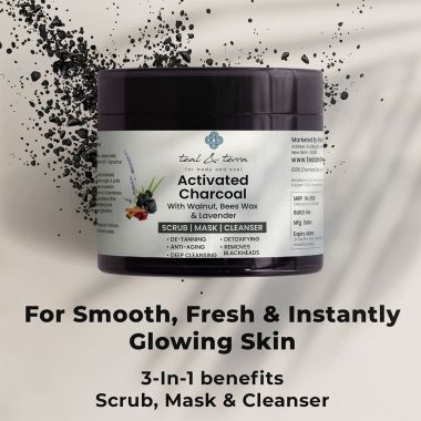 Teal and Terra: Activated Charcoal 3 In 1 Face Mask - 100gm