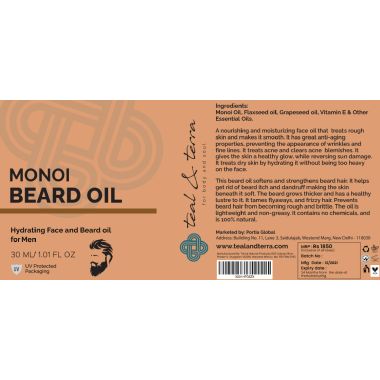 Teal and Terra: Monoi Beard Oil - 30ml