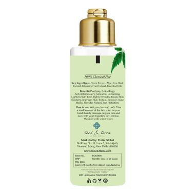 Teal and Terra: Neem Face Wash With Basil & Aloe Vera - 100ml