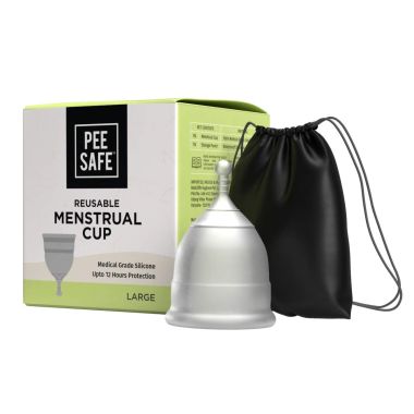Pee Safe: Reusable Menstrual Cup with Medical Grade Silcone for Women - Large