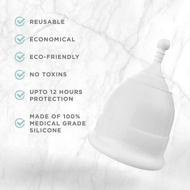 Pee Safe: Reusable Menstrual Cup with Medical Grade Silcone for Women - Large
