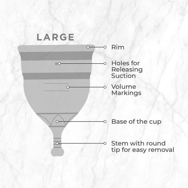 Pee Safe: Reusable Menstrual Cup with Medical Grade Silcone for Women - Large