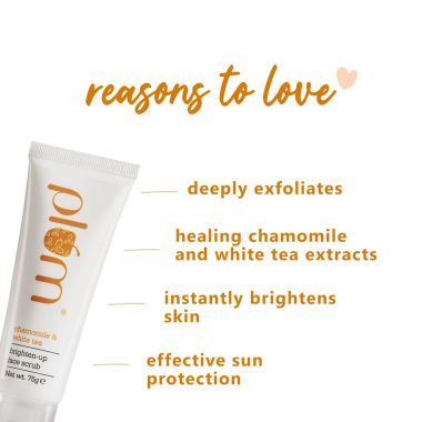 Plum: Chamomile & White Tea Brighten-Up Face Scrub - 75gm