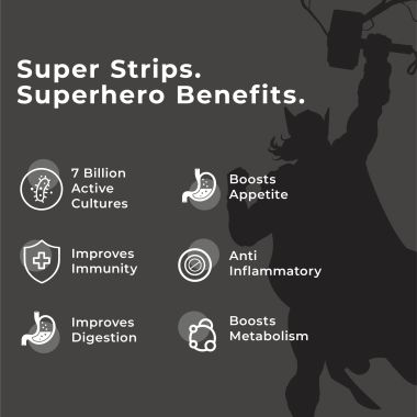 Wellbeing Nutrition: Marvel Thor Melts - Kids Organic Active Probiotic & Prebiotic, Vitamin C & D3- Cherry Flavor (30 Oral Thin Strips)