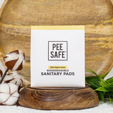Pee Safe: 100% Organic Cotton, Biodegradable Sanitary Pads - Regular  (Pack of 10)
