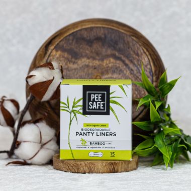 Pee Safe: 100% Organic Cotton, Biodegradable Panty Liners - Pack of 15