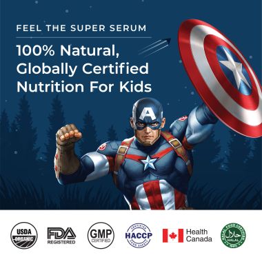 Wellbeing Nutrition: Captain America Melts | Kids Organic Multivitamin with Vitamin A, B-Complex, C, D and Iron - Mixed Berry Flavor (30 Oral Thin Strips)