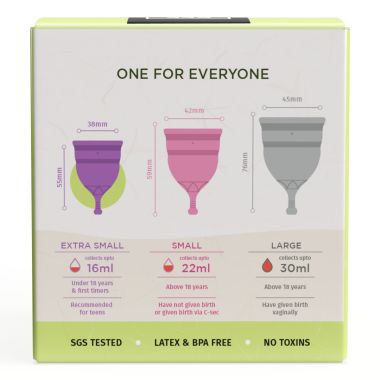 Pee Safe: Reusable Menstrual Cup with Medical Grade Silcone for Women - Extra Small