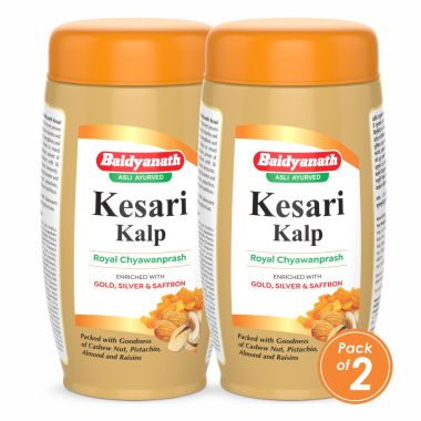 Baidyanath: Kesari Kalp Chyawanprash | Natural Immunity Booster |Enriched with Gold, Silver and saffron - Pack Of 2 (1kg Each)