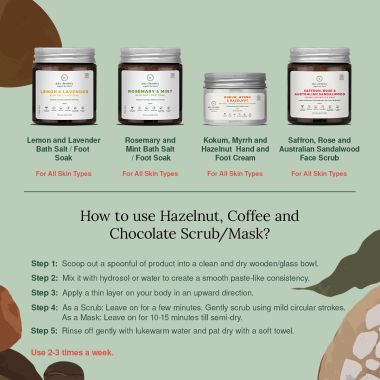 Juicy Chemistry: Hazelnut, Coffee & Chocolate Coffee Face Scrub for Dry Skin - 75gm