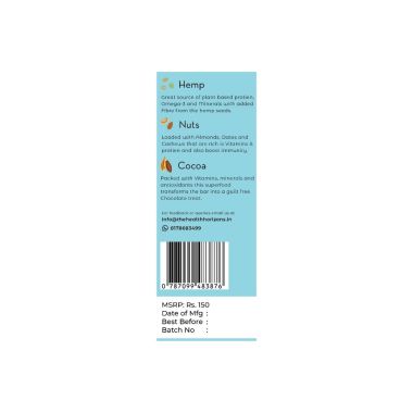 Health Horizons: Hemp Gluten Free Power Bar Healthy Bar | Energy Bar | Snack Bar - 50 gm (Pack of 6)