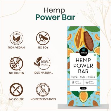 Health Horizons: Hemp Gluten Free Power Bar Healthy Bar | Energy Bar | Snack Bar - 50 gm (Pack of 6)