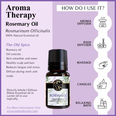 Soul & Scents: Rosemary Essential Oil 10ml