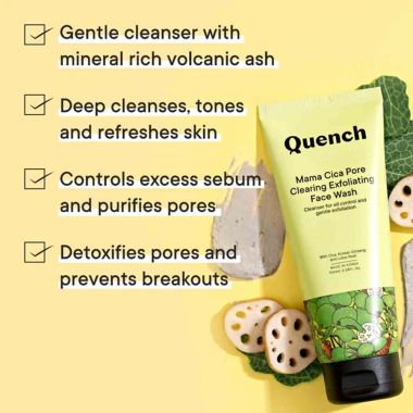 Quench Botanics: MamaCicaPoreClearingmExfoliatingFaceWash|KoreanSkincare-100gm
