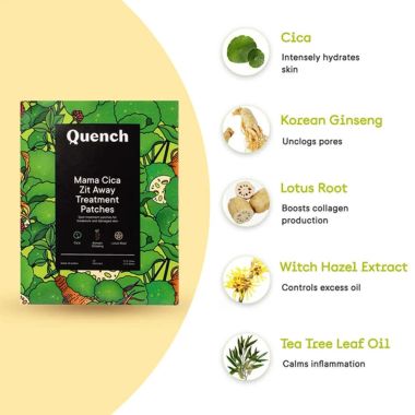 Quench Botanics: Mama Cica Zit Away Treatment Patches | Korean Skin care - 10gm