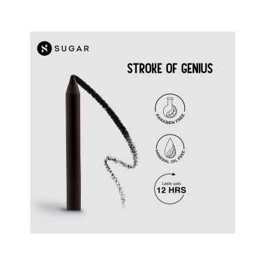 Sugar Cosmetics : Stroke Of Genius - Heavy-duty Kohl - 01 Back To Black (Black) - 1.2gm