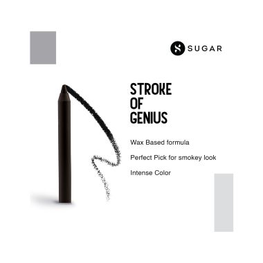 Sugar Cosmetics : Stroke Of Genius - Heavy-duty Kohl - 01 Back To Black (Black) - 1.2gm