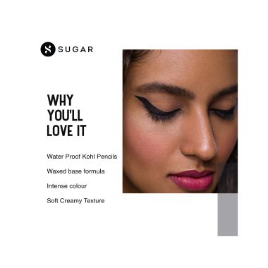 Sugar Cosmetics : Stroke Of Genius - Heavy-duty Kohl - 01 Back To Black (Black) - 1.2gm