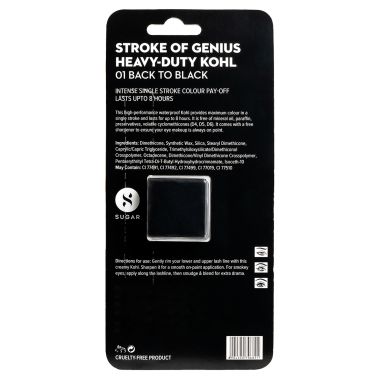 Sugar Cosmetics : Stroke Of Genius - Heavy-duty Kohl - 01 Back To Black (Black) - 1.2gm