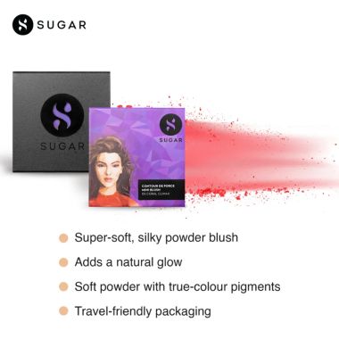 Sugar Cosmetics : Contour De Force - Mini Blush - 05 Coral Climax (Bright Coral Blush) - 12gm