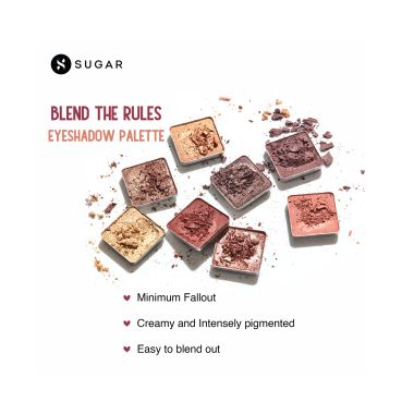 Sugar Cosmetics : Cosmetics Blend The Rules Eyeshadow Palette - 02 Warrior (Smokey) - 10.4gm