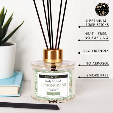 Soul & Scents: Lemongrass Reed Diffuser 120ml