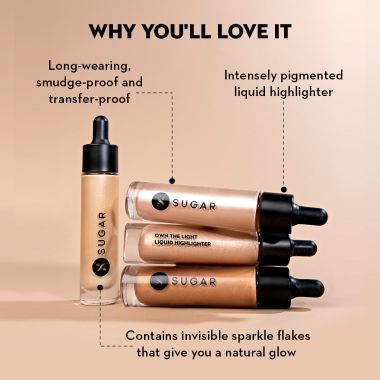 Sugar Cosmetics : Own The Light - Liquid Highlighter - 01 Babe Blaze (Champagne Gold) - 20ml