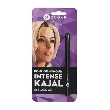 Sugar Cosmetics : Cosmetics Kohl Of Honour Intense Kajal - 01 Black Out (Single Blister) - 0.25gm