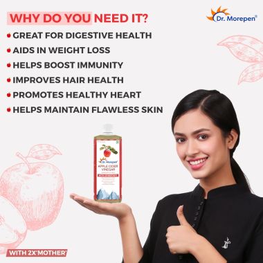 Dr. Morepen: Apple Cider Vinegar With 2x Mother Raw & Unfiltered - Buy 1 Get 1 Free Vinegar - (2 x 0.5 L)