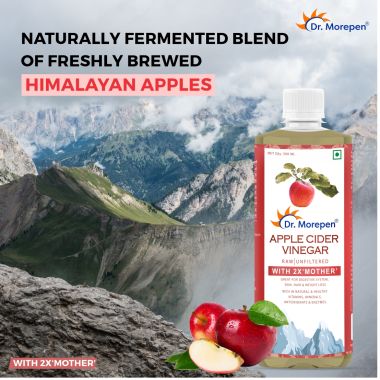 Dr. Morepen: Apple Cider Vinegar With 2x Mother Raw & Unfiltered - Buy 1 Get 1 Free Vinegar - (2 x 0.5 L)