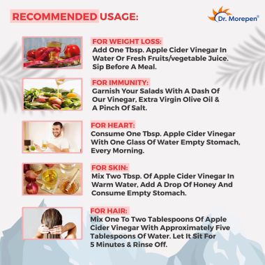 Dr. Morepen: Apple Cider Vinegar With 2x Mother Raw & Unfiltered - Buy 1 Get 1 Free Vinegar - (2 x 0.5 L)