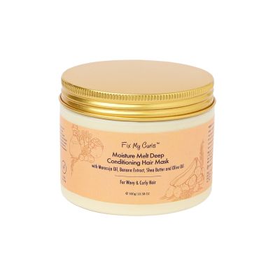 Fix My Curls : Moisture Melt Deep Conditioning Hair Mask With Maracuja Oil, Banana Extract and Shea Butter for Curly and Wavy Hair -300gm