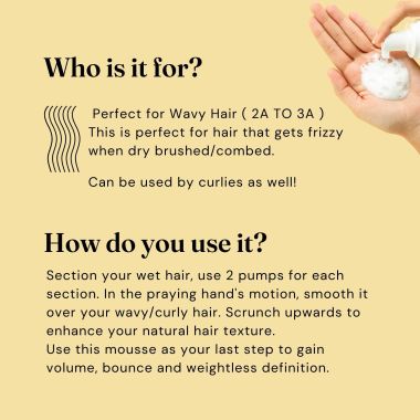 Fix My Curls : Weightless Whip Volumizing Mousse for Wavy and Curly Hair - 100ml
