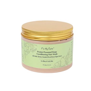Fix My Curls : Protein Powered Deep Conditioning Mask With Amla, Quinoa, Avocado Oil, & Brown Algae Extract for Curly and Wavy Hair -300gm