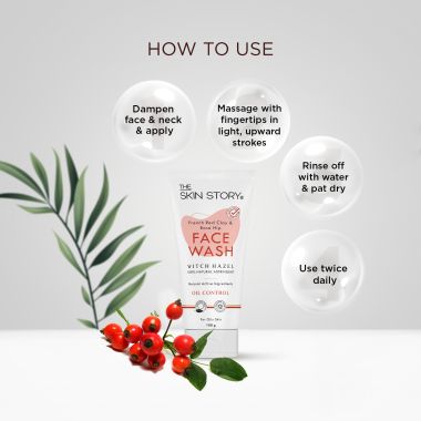 The Skin Story: French Red Clay & Rose Hip Facewash (Oil & Pollution Control) - 100 gm