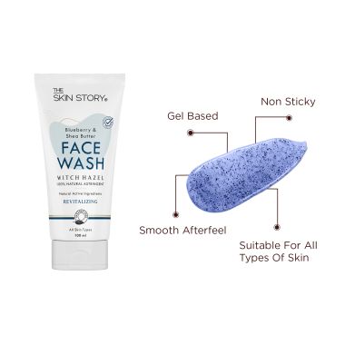 The Skin Story: Shea Butter & Blueberry Facewash - Revitaliser - 100 ml