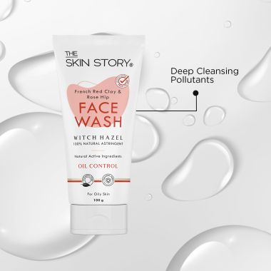 The Skin Story: French Red Clay & Rose Hip Facewash (Oil & Pollution Control) - 100 gm
