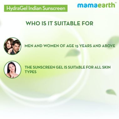 Mamaearth: HydraGel Indian Sunscreen with Aloe Vera and Raspberry for Sun Protection - 50g