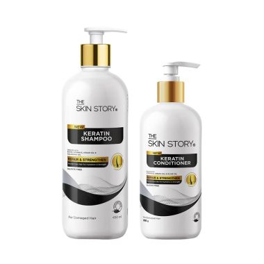 The Skin Story: Duo Value Pack (Sulfate Free Keratin Shampoo - 450ml + Keratin Conditioner - 250gm)