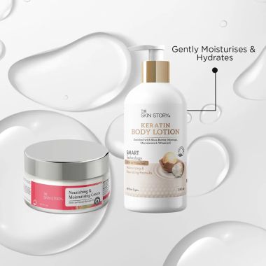 The Skin Story: Moisturising Duo - Nourishing & Moisturising Cream - 50g + Keratin Body Lotion - 280 ml