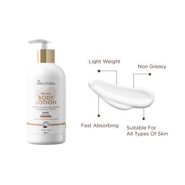 The Skin Story: Keratin Body Lotion , Smart Technology , UV Protection - 280 ml